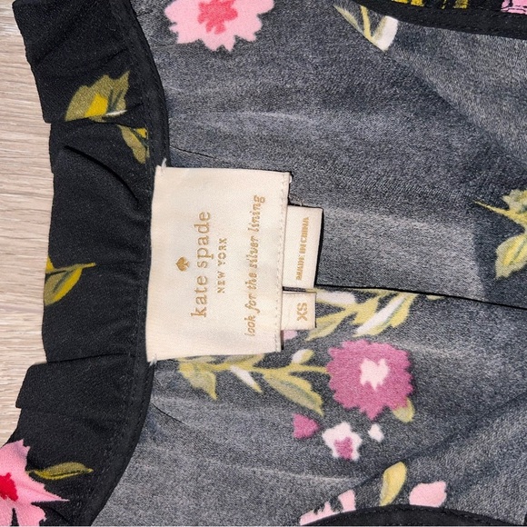 Kate Spade Black Midi Dress with Pink Floral Design - Picture 5 of 5